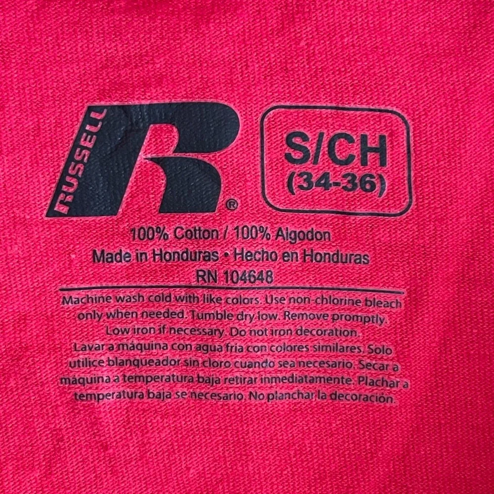Russell Men's Red Crewneck‎ Nebraska Huskers Herbie 1869 Graphic T-Shirt Size S